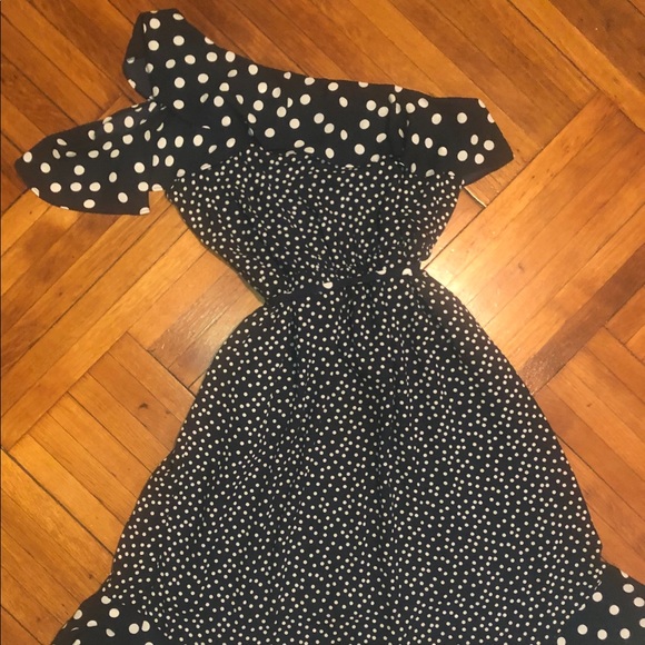 Polka Dot One Shoulder Midi Dress - Picture 4 of 4